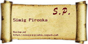 Simig Piroska névjegykártya